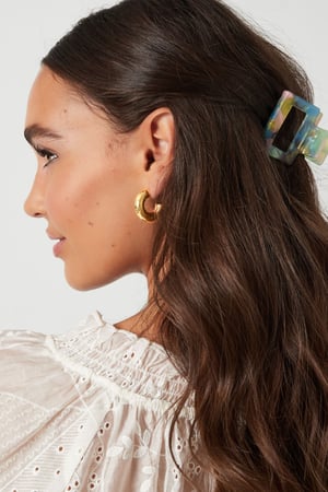 Earrings aesthetic basic half moon - Silver Color color h5 Picture3